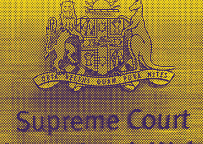 Close up of Supreme Court sign