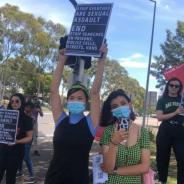 Protestors wearing mask-pic Rachel Evans