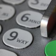 Up close image of ATM key pad